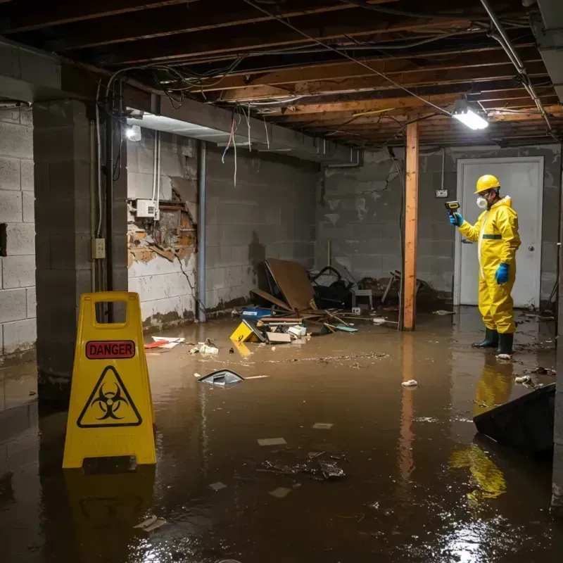 Flooded Basement Electrical Hazard in Cumberland County, IL Property